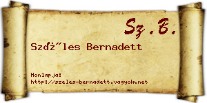 Széles Bernadett névjegykártya